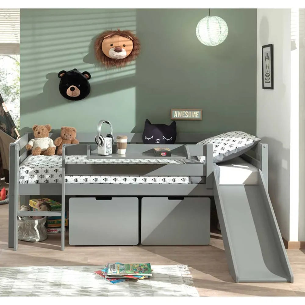 Kinder Wohnen Niedriges Hochbett mit Rutsche - Jamaika