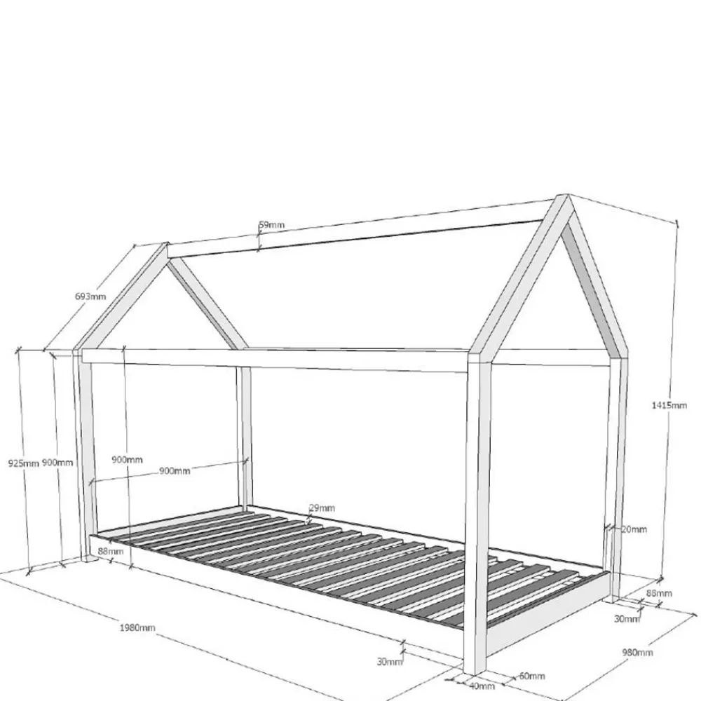 Kinder Wohnen Niedriges Kinderbett im Hausdesign - Racing