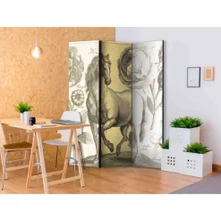 Kinder Wohnen Nostalgie Paravent Pferd & Blumen - Ilea