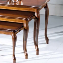 Wohnen Nussbaum Furnier Dreisatztisch Mugello im italienischen Stil (dreiteilig)