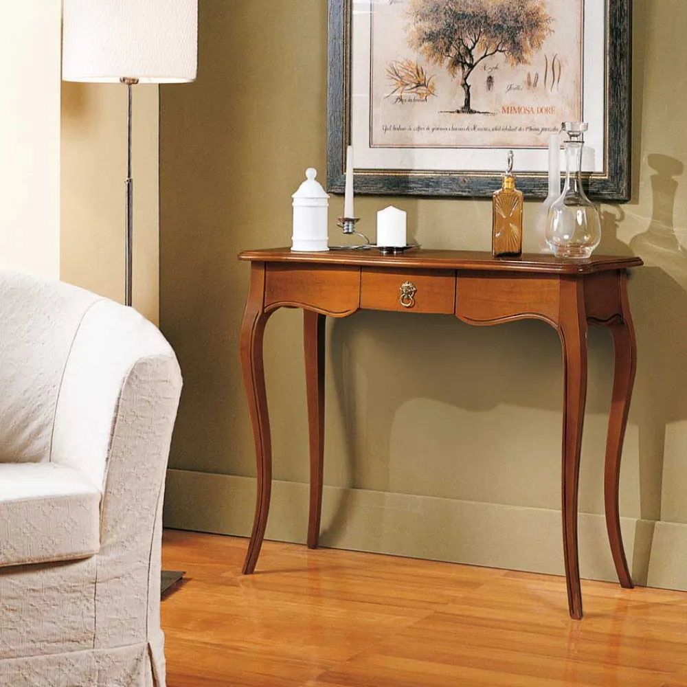 Wohnen Nussbaum Furnier Konsolentisch Lurna klassisch