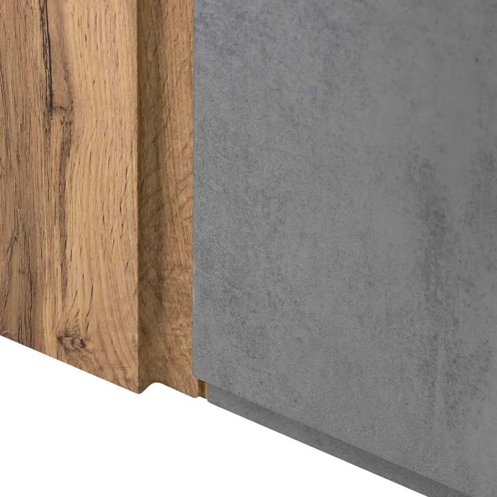 Wohnen Oberschrank fürs Bad in Wildeiche & Beton - Mia