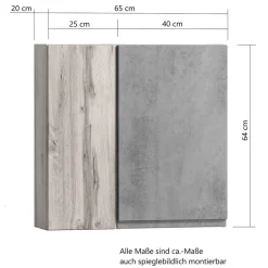 Wohnen Oberschrank fürs Bad in Wildeiche & Beton - Mia