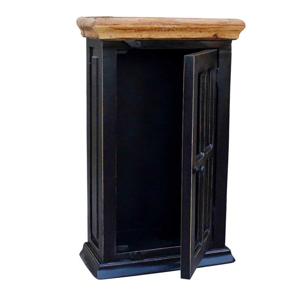 Wohnen Kolonialmöbel|Schränke*Oberschrank Sentiments in Schwarz