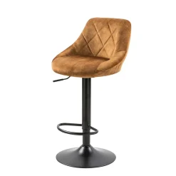 Wohnen Barhocker|Hocker*Ockerfarbene Barstühle mit Rauten-Steppung - Campitello (2er Set)