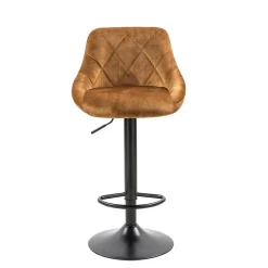 Wohnen Barhocker|Hocker*Ockerfarbene Barstühle mit Rauten-Steppung - Campitello (2er Set)