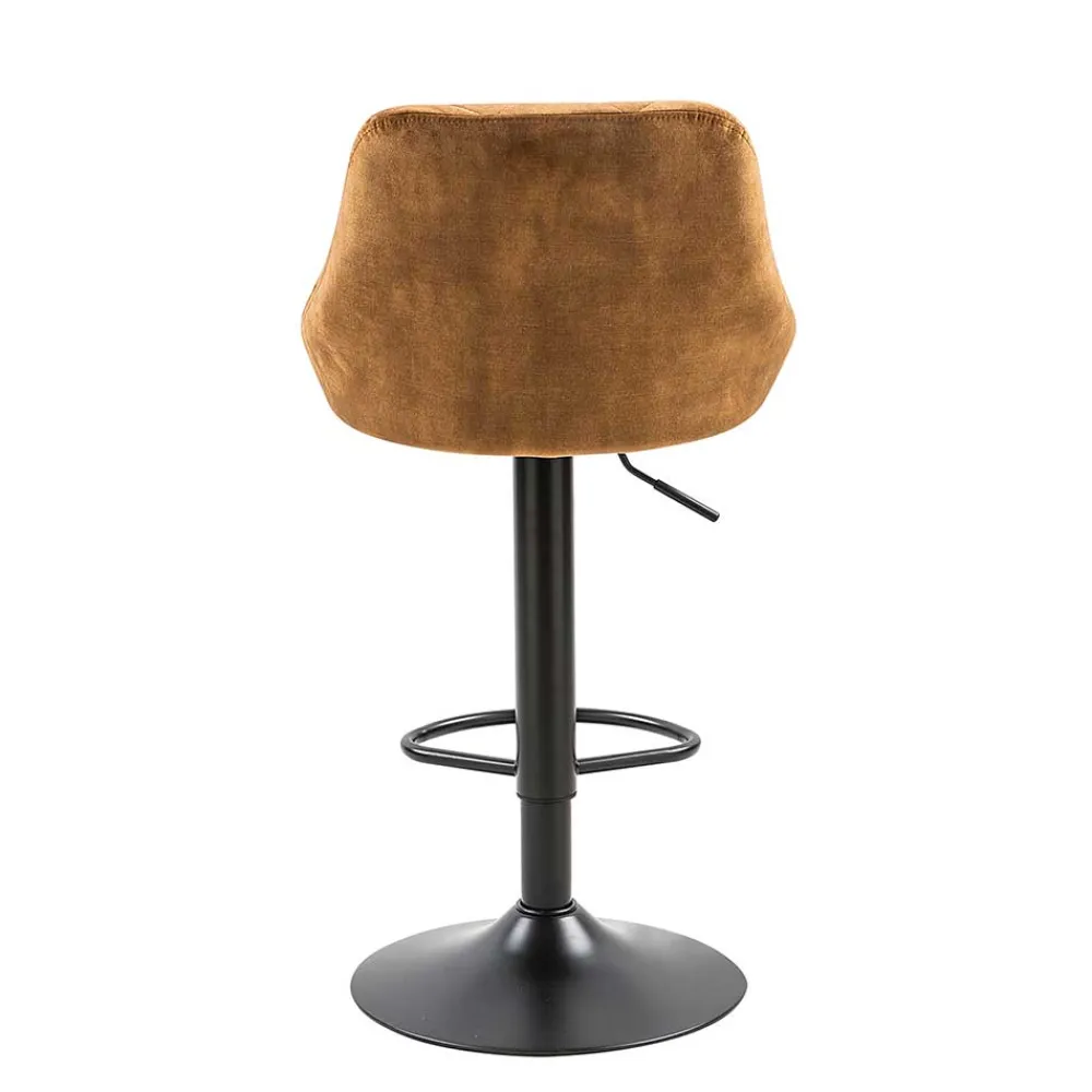 Wohnen Barhocker|Hocker*Ockerfarbene Barstühle mit Rauten-Steppung - Campitello (2er Set)