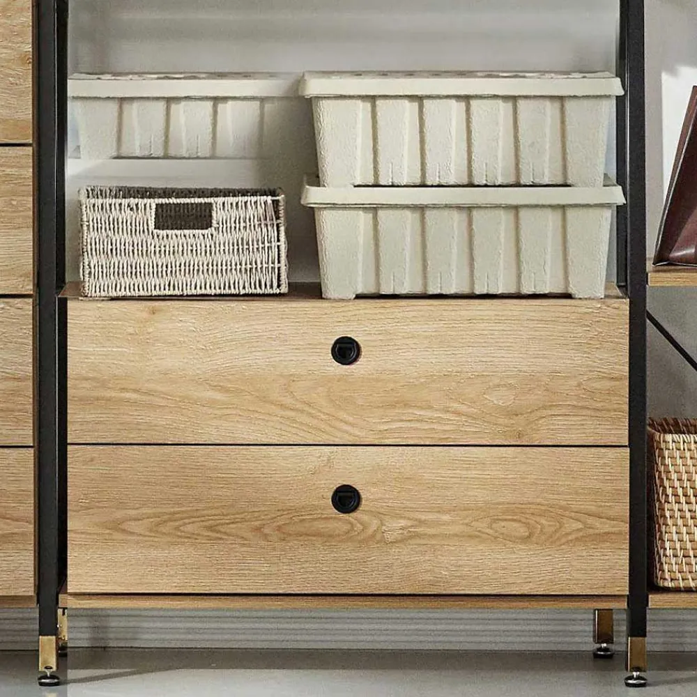 Wohnen Offener Kleiderschrank mit sechs Schubladen - Redeca