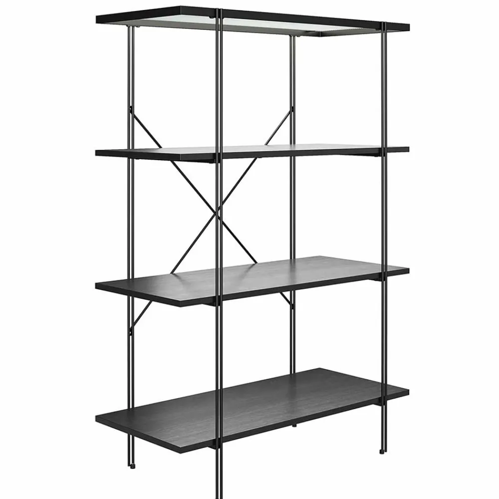 Wohnen Esszimmerregale|Regale*Offenes Regal mit Rillenstruktur Glas Boden - Pluggia