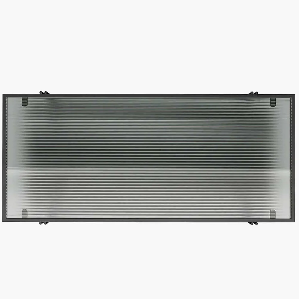 Wohnen Esszimmerregale|Regale*Offenes Regal mit Rillenstruktur Glas Boden - Pluggia