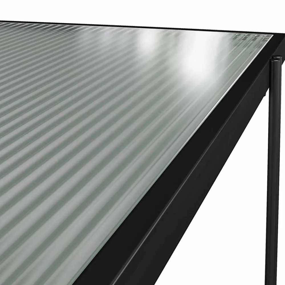 Wohnen Esszimmerregale|Regale*Offenes Regal mit Rillenstruktur Glas Boden - Pluggia