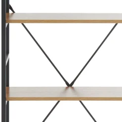 Wohnen Offenes Standregal in Wildeiche und Schwarz - Lacuva