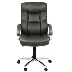 Wohnen Office Chefsessel in Dunkelgrau & Chrom - Lajara