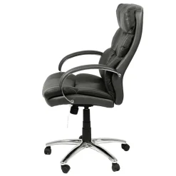 Wohnen Office Chefsessel in Dunkelgrau & Chrom - Lajara