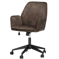 Wohnen Office Drehstuhl aus Velours in Anthrazit - Pradisio