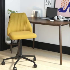 Wohnen Office Drehstuhl in Gelb Stoff - Taba