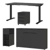 Wohnen Office Einrichtung in Dunkelgrau - Tila (vierteilig)