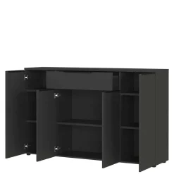 Wohnen Office Einrichtung in Dunkelgrau - Tila (vierteilig)