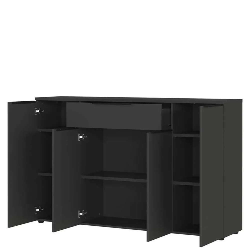 Wohnen Office Einrichtung in Dunkelgrau - Tila (vierteilig)