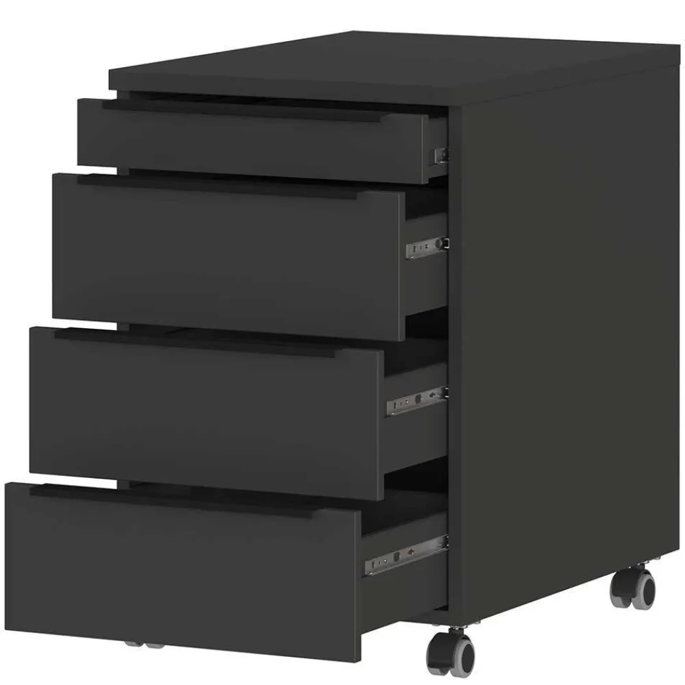 Wohnen Office Einrichtung in Dunkelgrau - Tila (vierteilig)