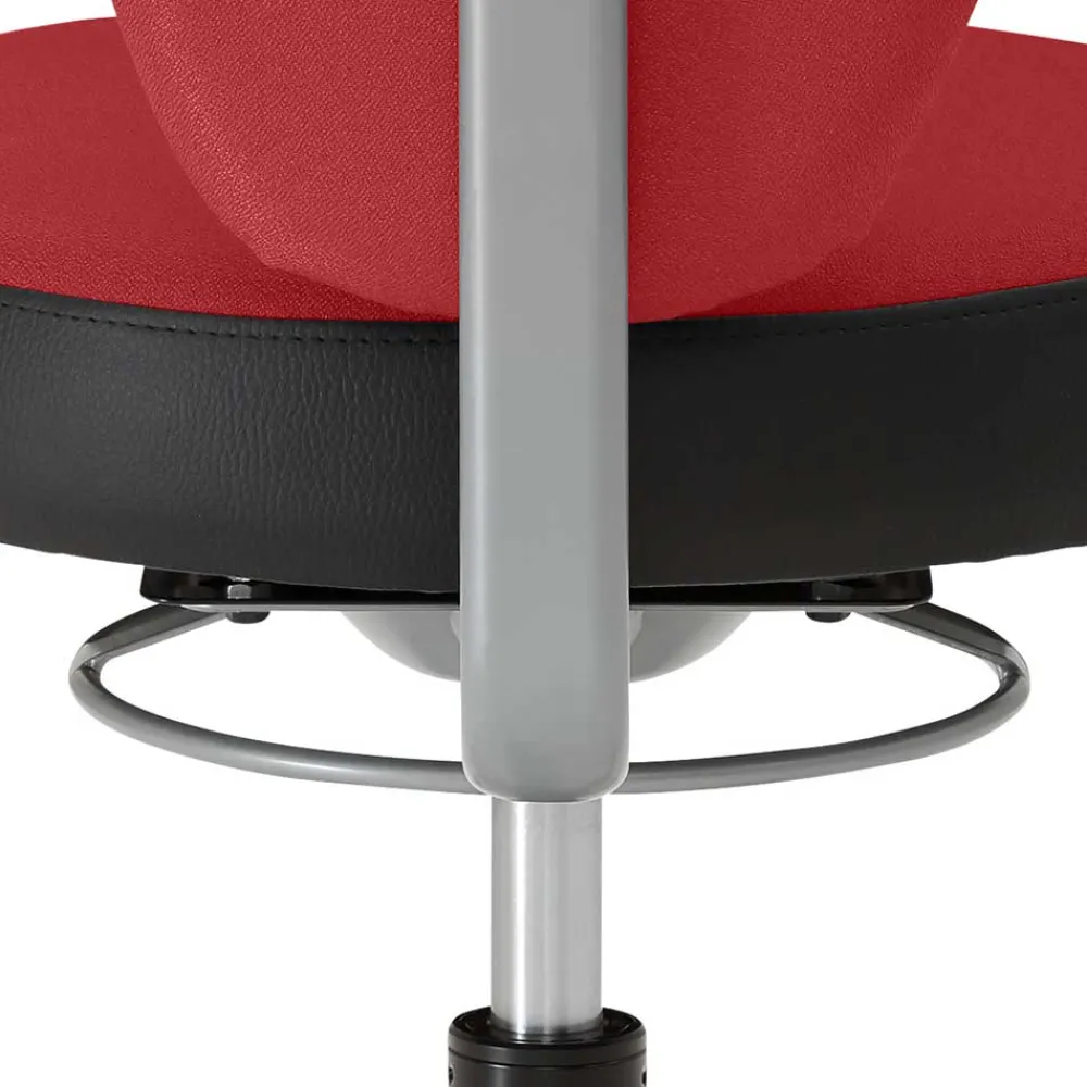 Wohnen Bürostühle*Office Hocker mit Lehne in Rot Schwarz - Winter