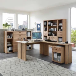 Wohnen Office Möbelset teilmassiv - Emly (achtteilig)