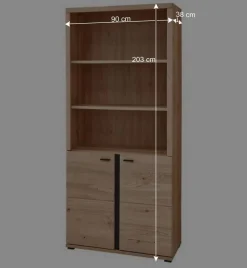 Wohnen Office Möbelset teilmassiv - Emly (achtteilig)