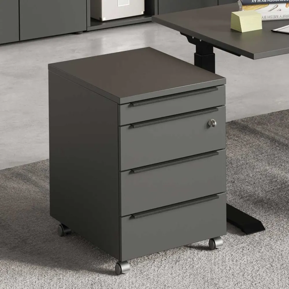 Wohnen Office Rollcontainer in Dunkelgrau - Tila