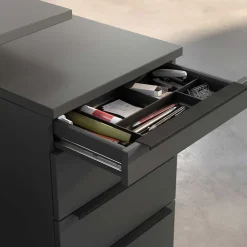 Wohnen Office Rollcontainer in Dunkelgrau - Tila