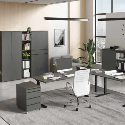 Wohnen Office Rollcontainer in Dunkelgrau - Tila