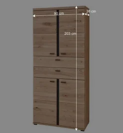 Wohnen Büroschränke*Office Schrank mit vier Türen mit zwei Schubladen - Emly