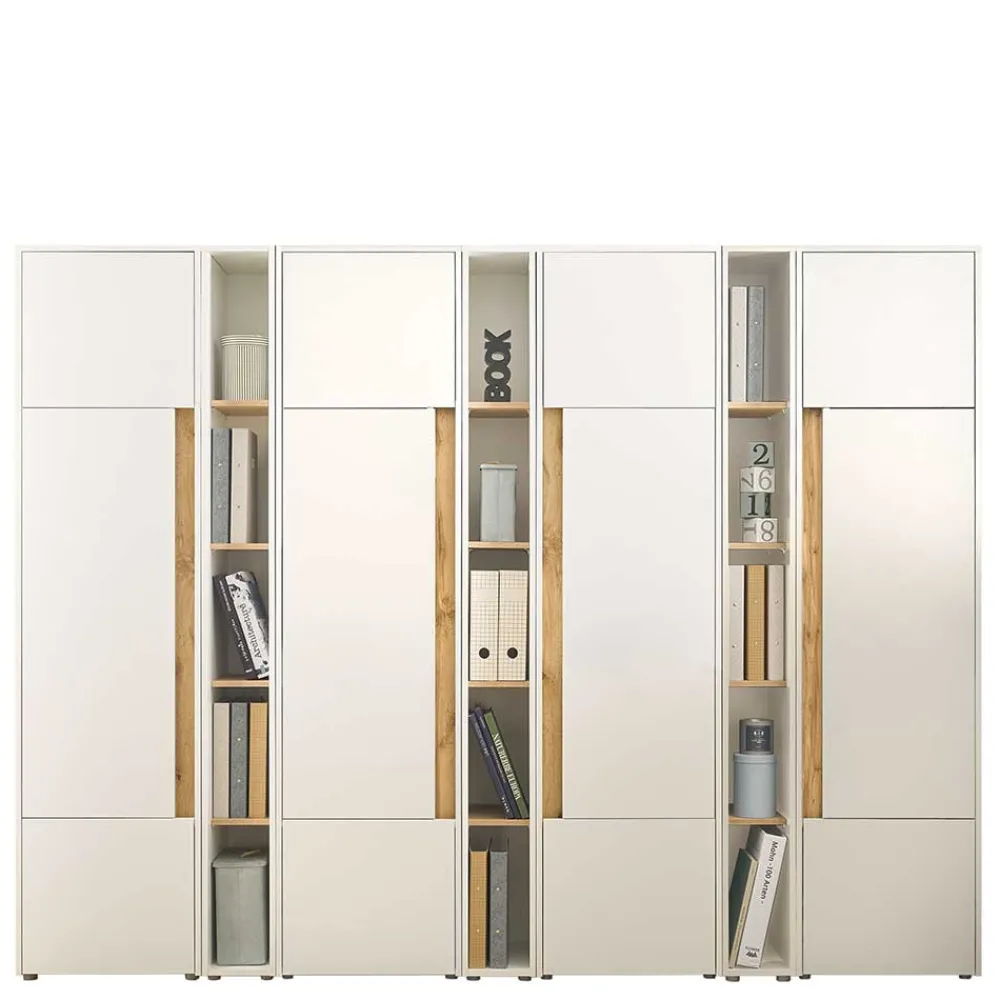 Wohnen Office Schrank- und Regalwand Set - Nonessia (siebenteilig)