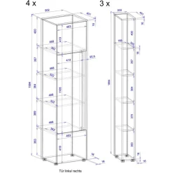 Wohnen Office Schrank- und Regalwand Set - Nonessia (siebenteilig)