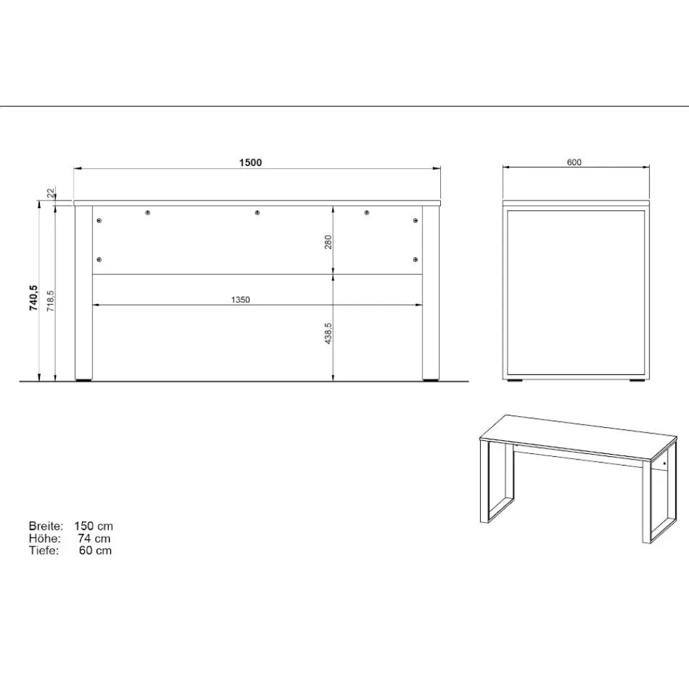 Wohnen Tische|Bürotische*Office Schreibtisch in Wildeiche Optik - Casai
