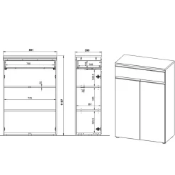 Wohnen Büroschränke*Office Vertiko in Dunkelgrau - Espnoz