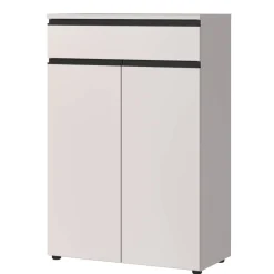 Wohnen Büroschränke*Office Vertiko in Hellgrau mit Schwarz - Great