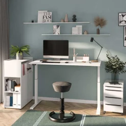 Wohnen Home Office Möbel|Büro Komplett*Officemöbel Kombi in Weiß - Sparkle (dreiteilig)