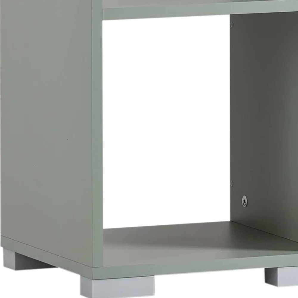 Wohnen Officeregal mit vier Fächern in Graugrün - Neasa