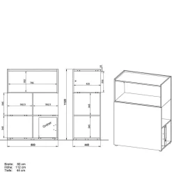 Wohnen Officetisch und Raumteiler Set - Sparkle (zweiteilig)