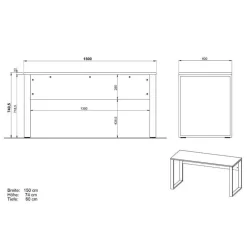 Wohnen Officetisch und Schränke Set - Casai (dreiteilig)