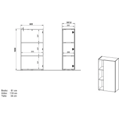 Wohnen Officetisch und Schränke Set - Casai (dreiteilig)