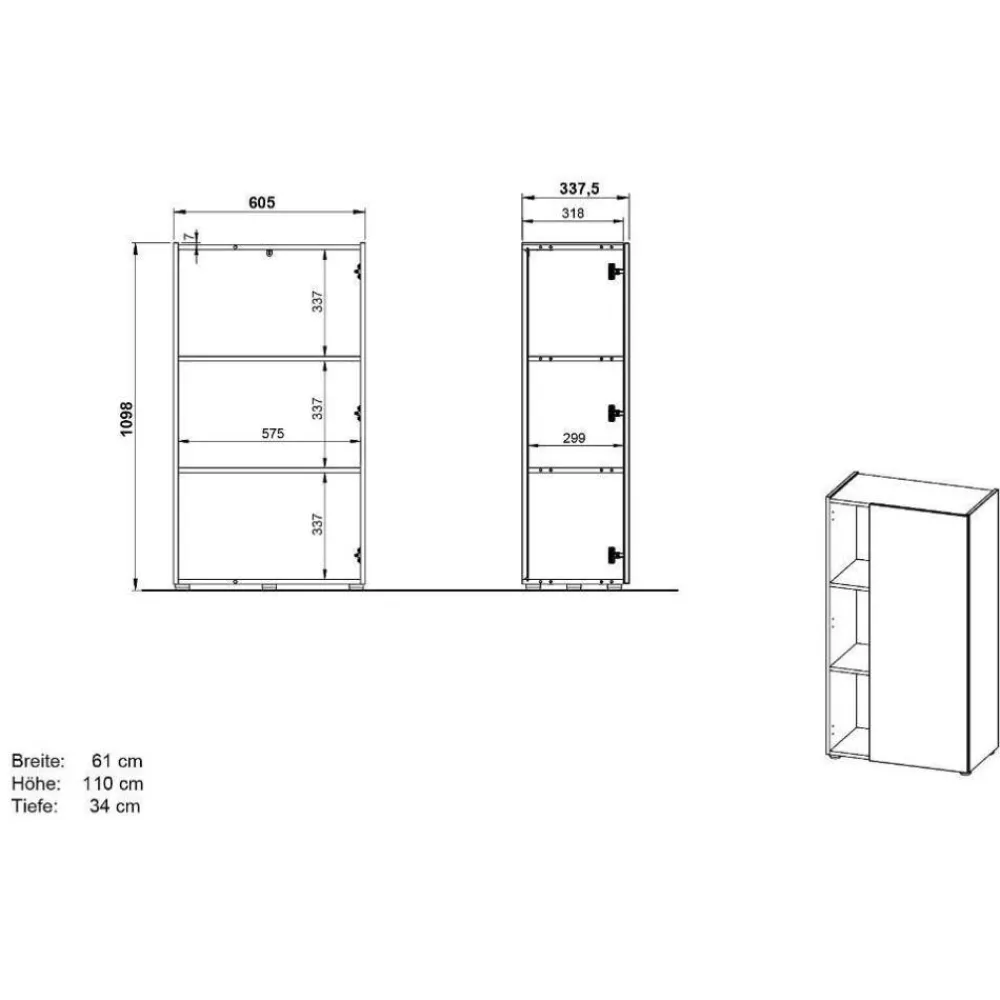 Wohnen Officetisch und Schränke Set - Casai (dreiteilig)