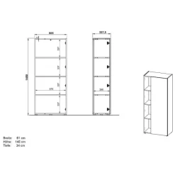 Wohnen Officetisch und Schränke Set - Casai (dreiteilig)