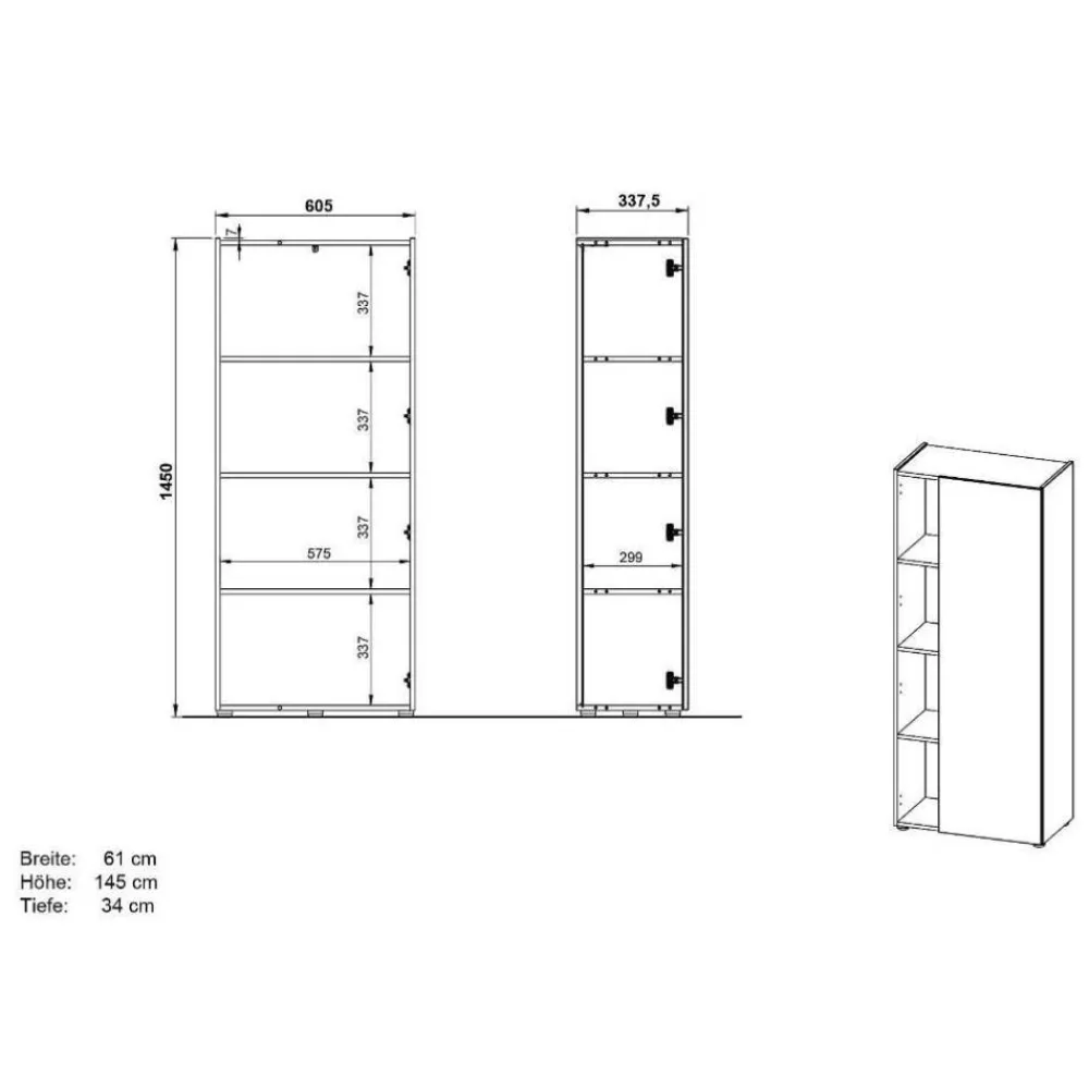 Wohnen Officetisch und Schränke Set - Casai (dreiteilig)