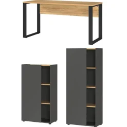 Wohnen Officetisch und Schränke Set - Casai (dreiteilig)
