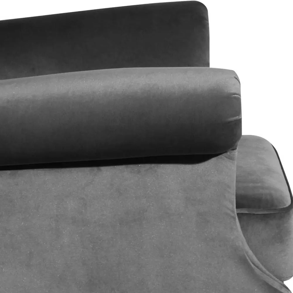 Wohnen Sessel & Hocker|Sessel*Ohrenbackensessel aus Samtvelours Anthrazit - Nikic