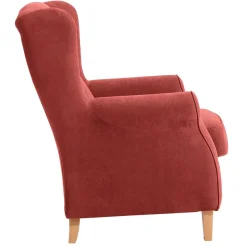 Wohnen Braune Möbel|Sessel & Hocker*Ohrenbackensessel aus Velours in Terracotta - Zadella