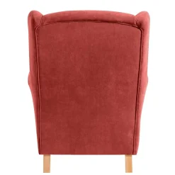 Wohnen Braune Möbel|Sessel & Hocker*Ohrenbackensessel aus Velours in Terracotta - Zadella