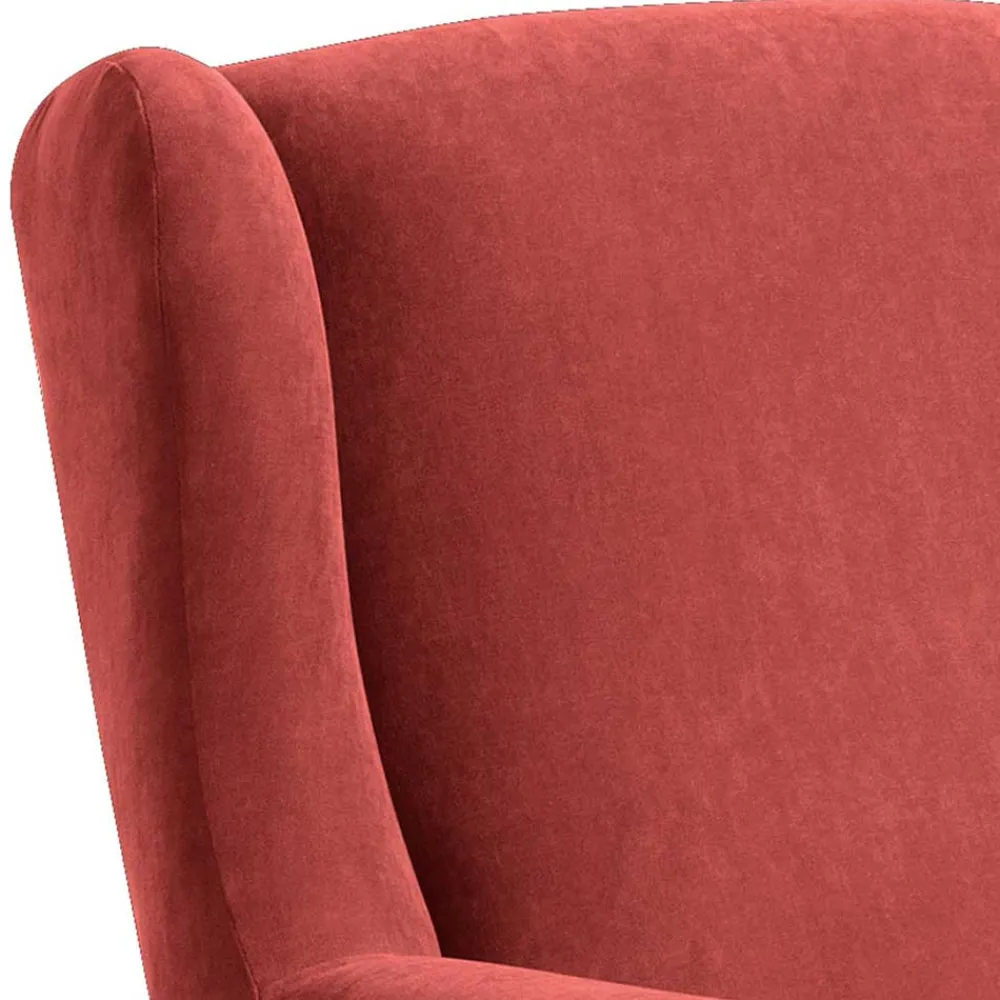 Wohnen Braune Möbel|Sessel & Hocker*Ohrenbackensessel aus Velours in Terracotta - Zadella