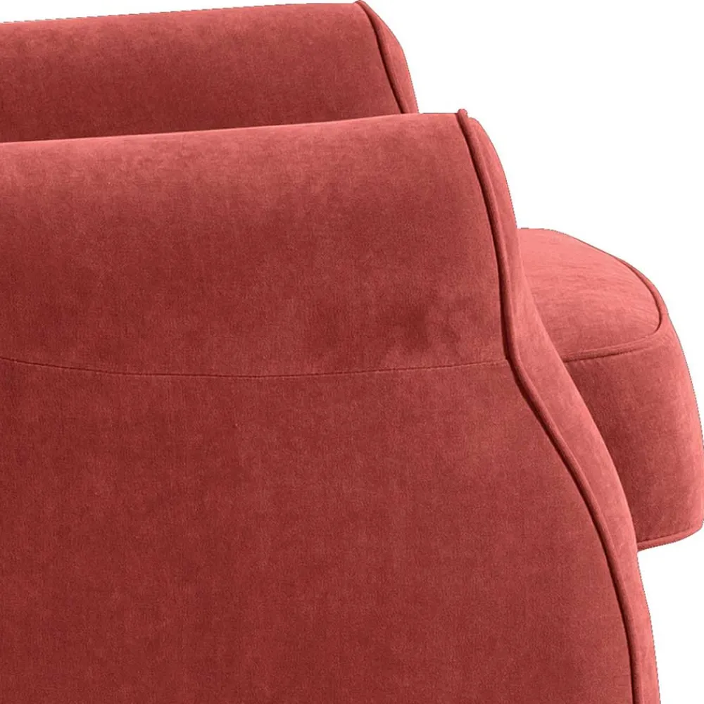 Wohnen Braune Möbel|Sessel & Hocker*Ohrenbackensessel aus Velours in Terracotta - Zadella